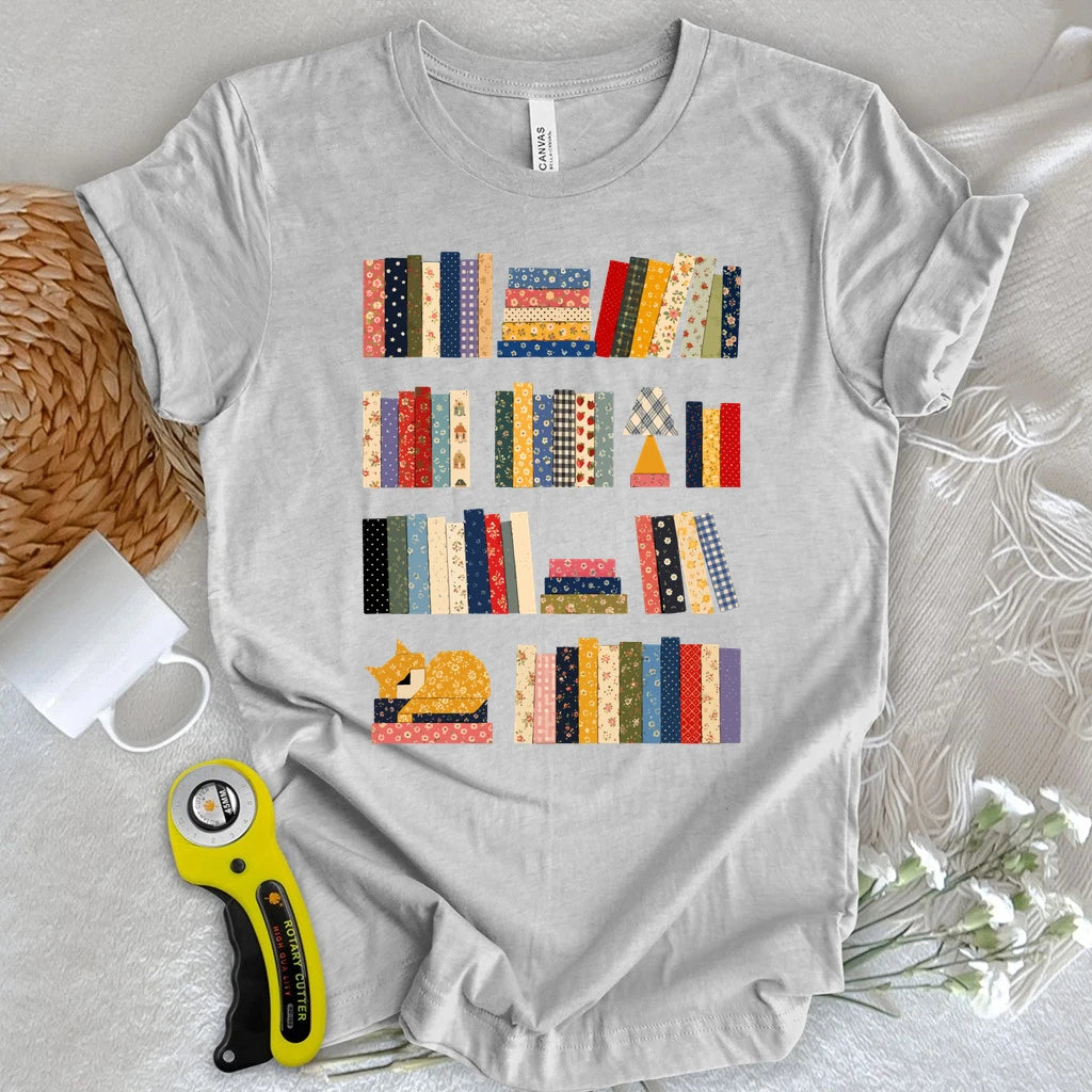 Patchwork Bookshelf T-shirt