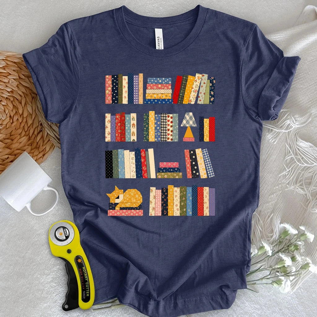Patchwork Bookshelf T-shirt