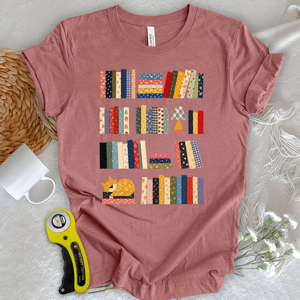 Patchwork Bookshelf T-shirt