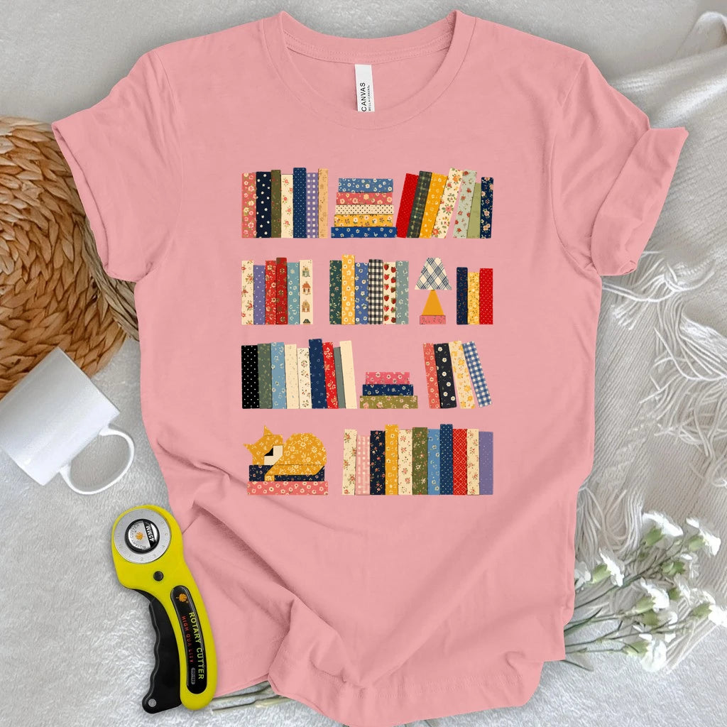 Patchwork Bookshelf T-shirt
