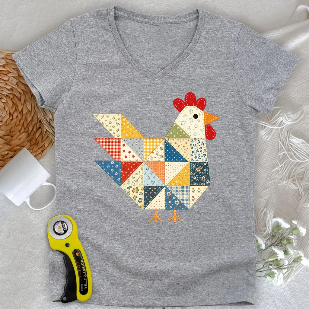 The Patchwork Hen Lady V-neck