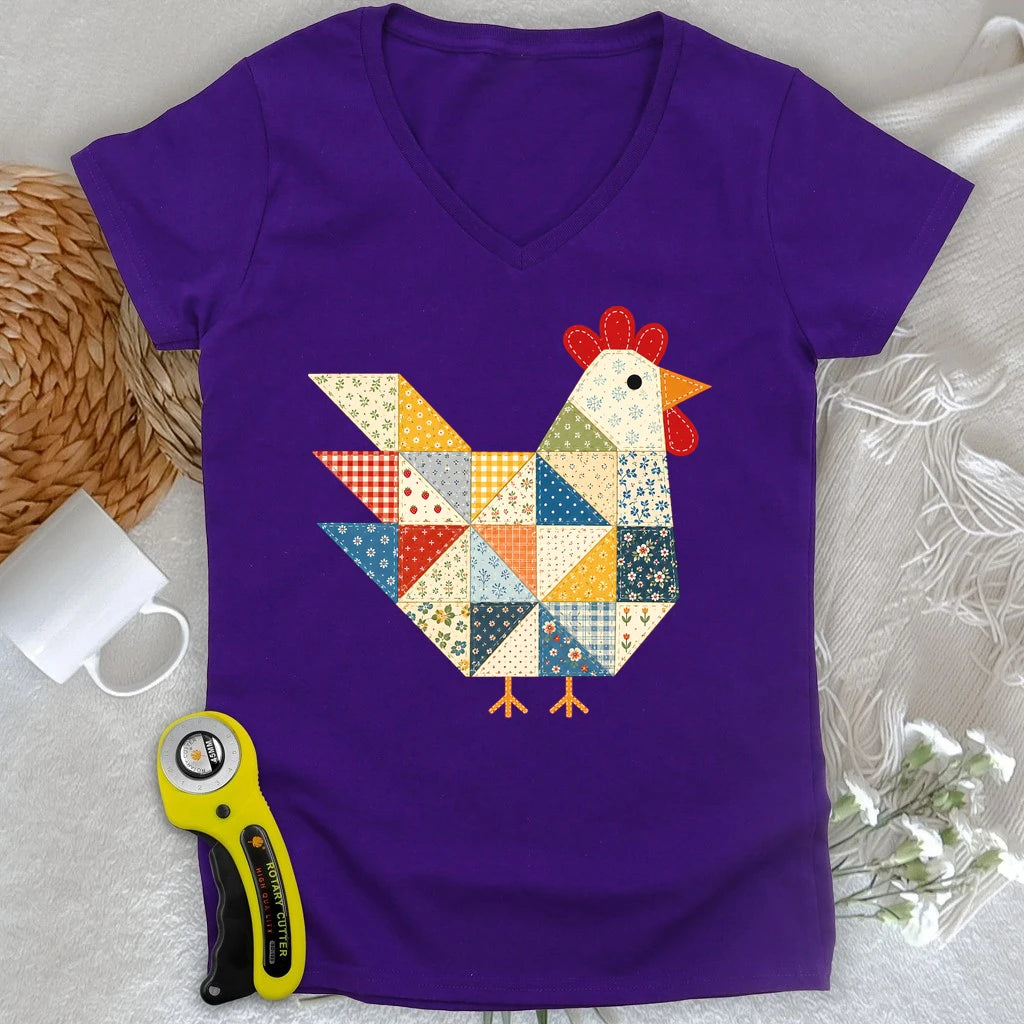 The Patchwork Hen Lady V-neck