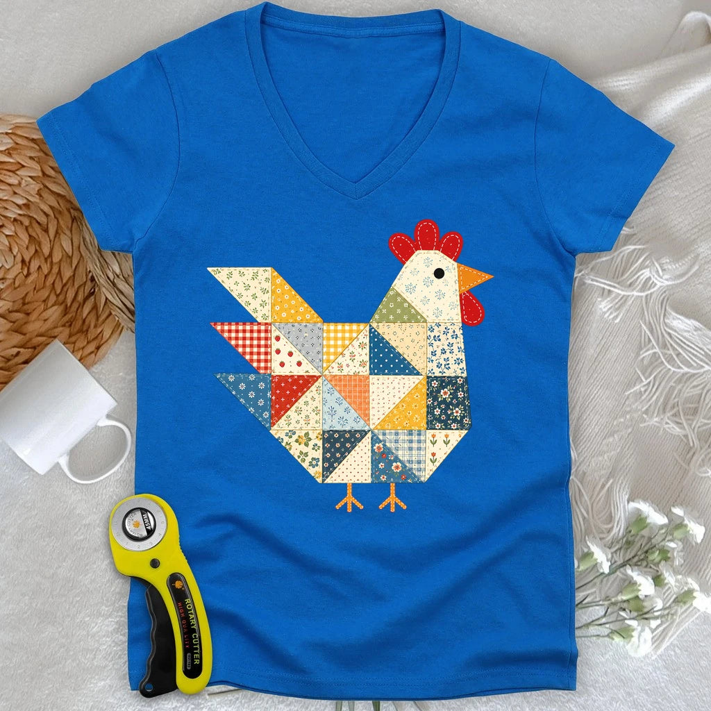 The Patchwork Hen Lady V-neck