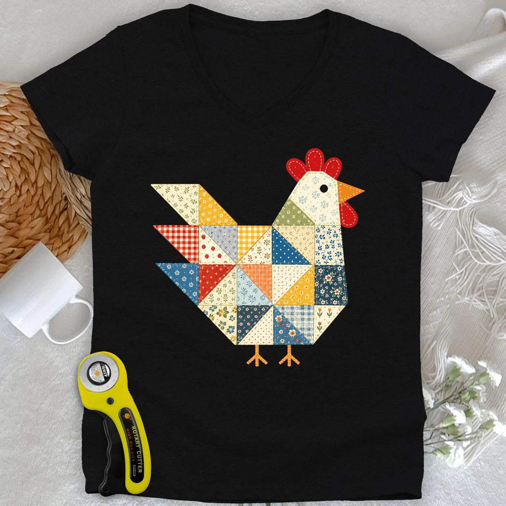 The Patchwork Hen Lady V-neck