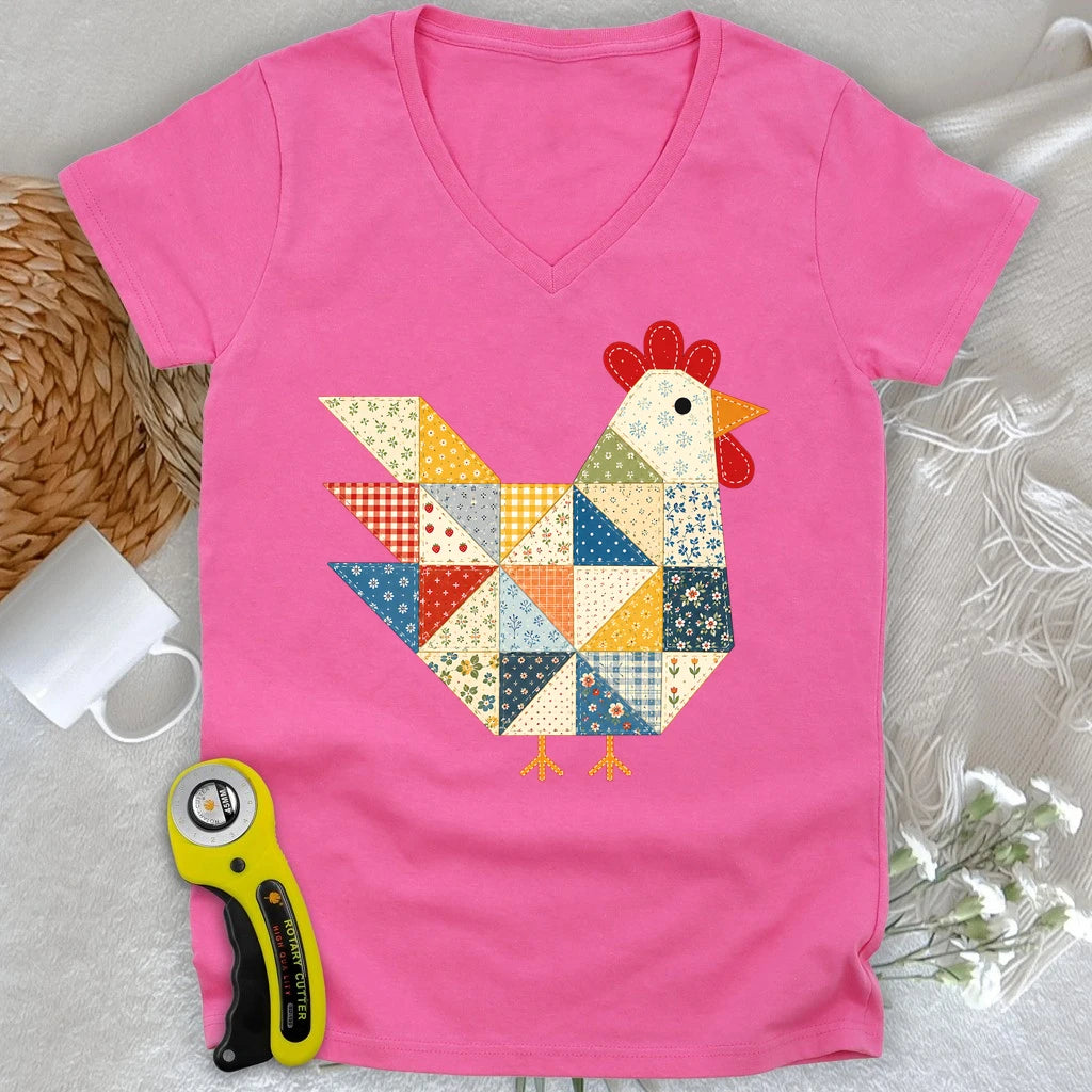 The Patchwork Hen Lady V-neck