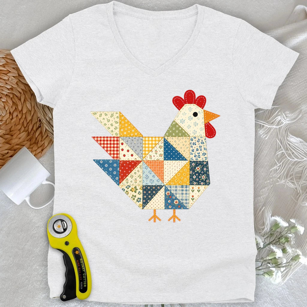 The Patchwork Hen Lady V-neck