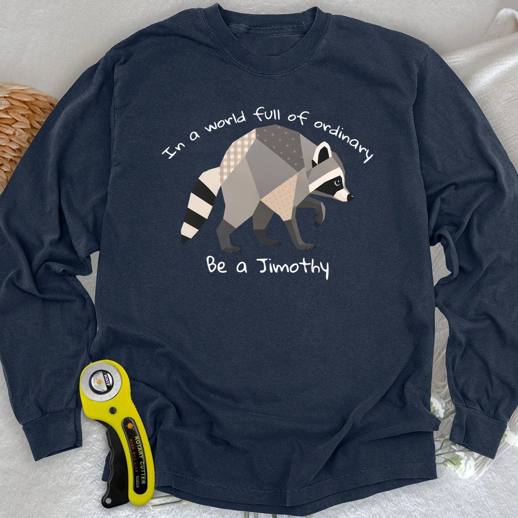 Jimothy the Quilted Raccoon Long Sleeve T-shirt