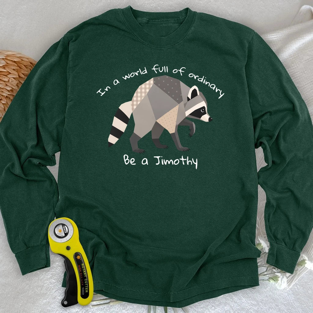 Jimothy the Quilted Raccoon Long Sleeve T-shirt