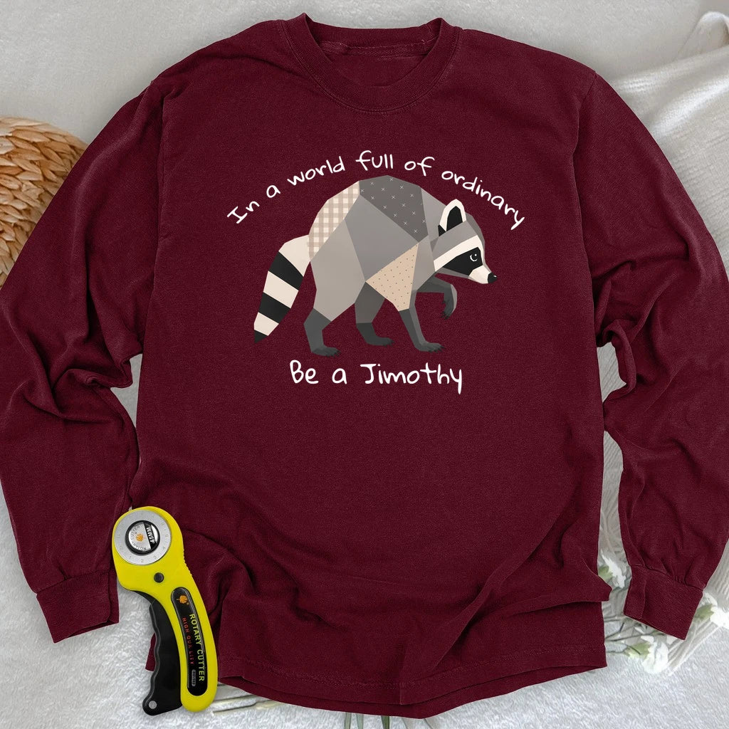 Jimothy the Quilted Raccoon Long Sleeve T-shirt