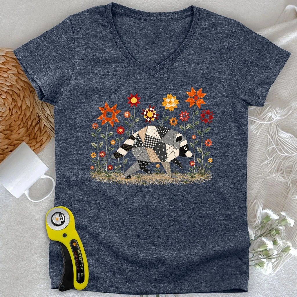 Jimothy Patchwork Bloom Lady V-neck
