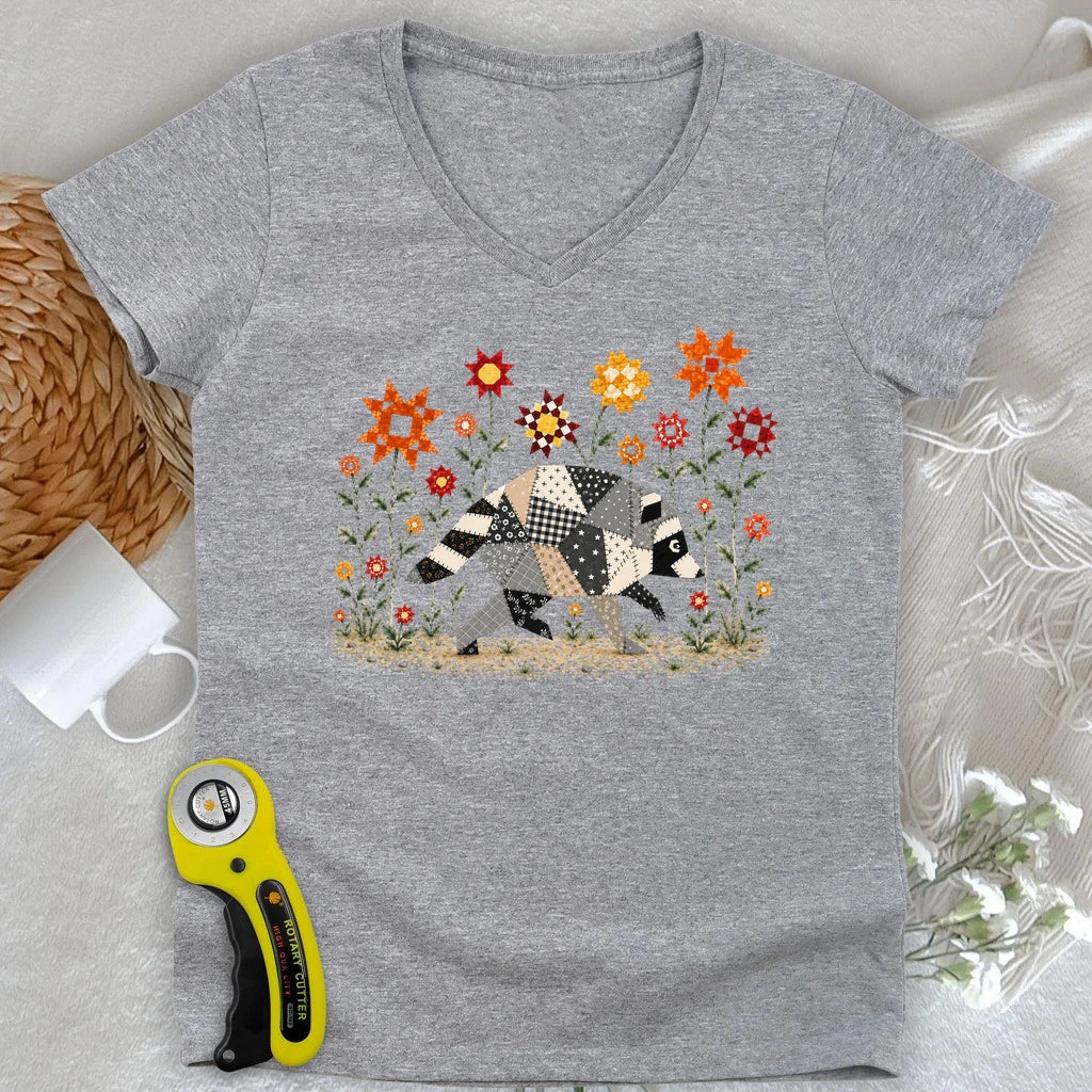 Jimothy Patchwork Bloom Lady V-neck