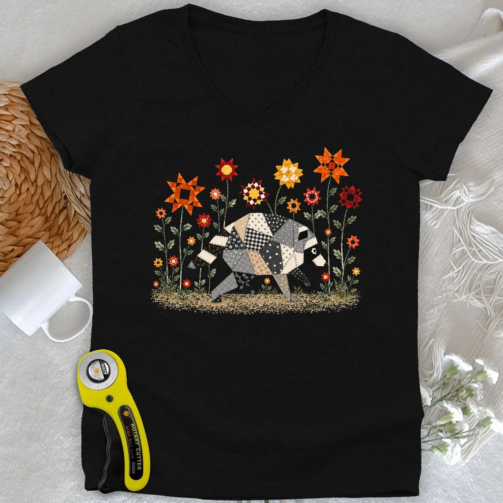 Jimothy Patchwork Bloom Lady V-neck