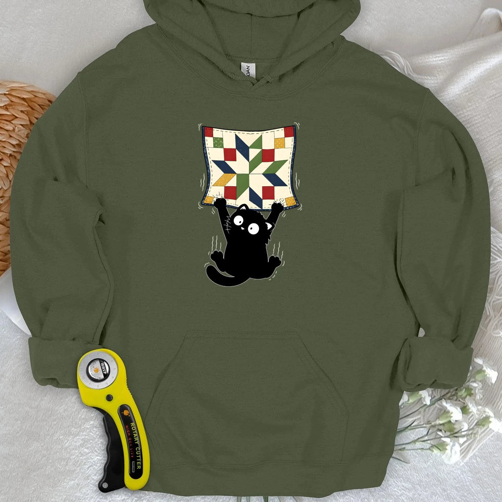Clingy Quilt Cat Hoodie