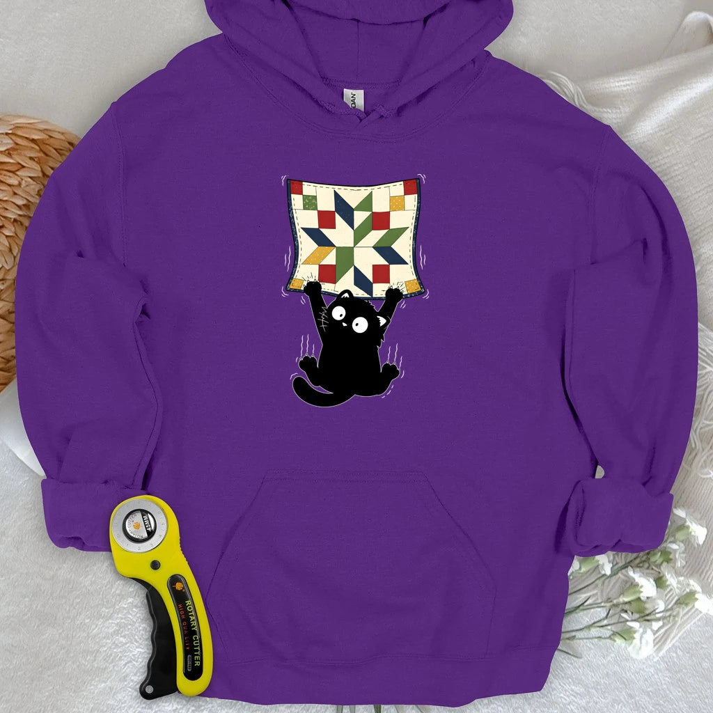 Clingy Quilt Cat Hoodie