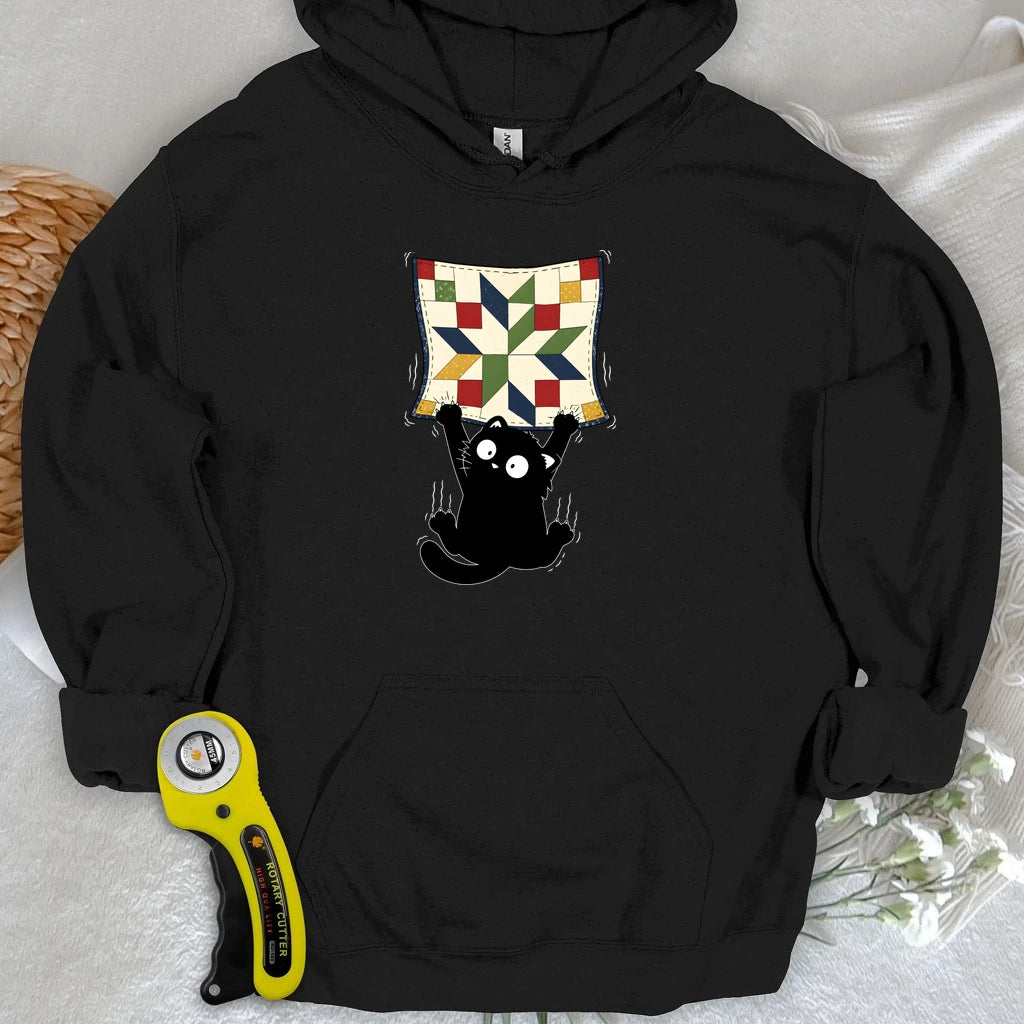 Clingy Quilt Cat Hoodie