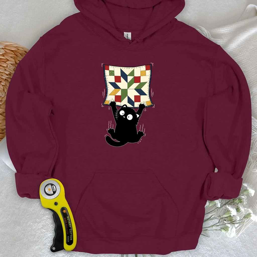 Clingy Quilt Cat Hoodie
