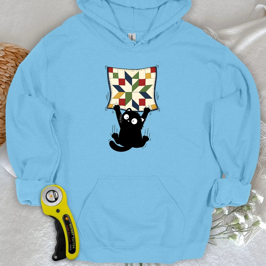 Clingy Quilt Cat Hoodie