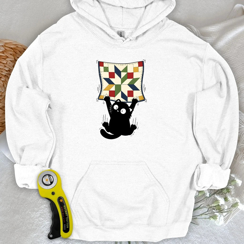Clingy Quilt Cat Hoodie