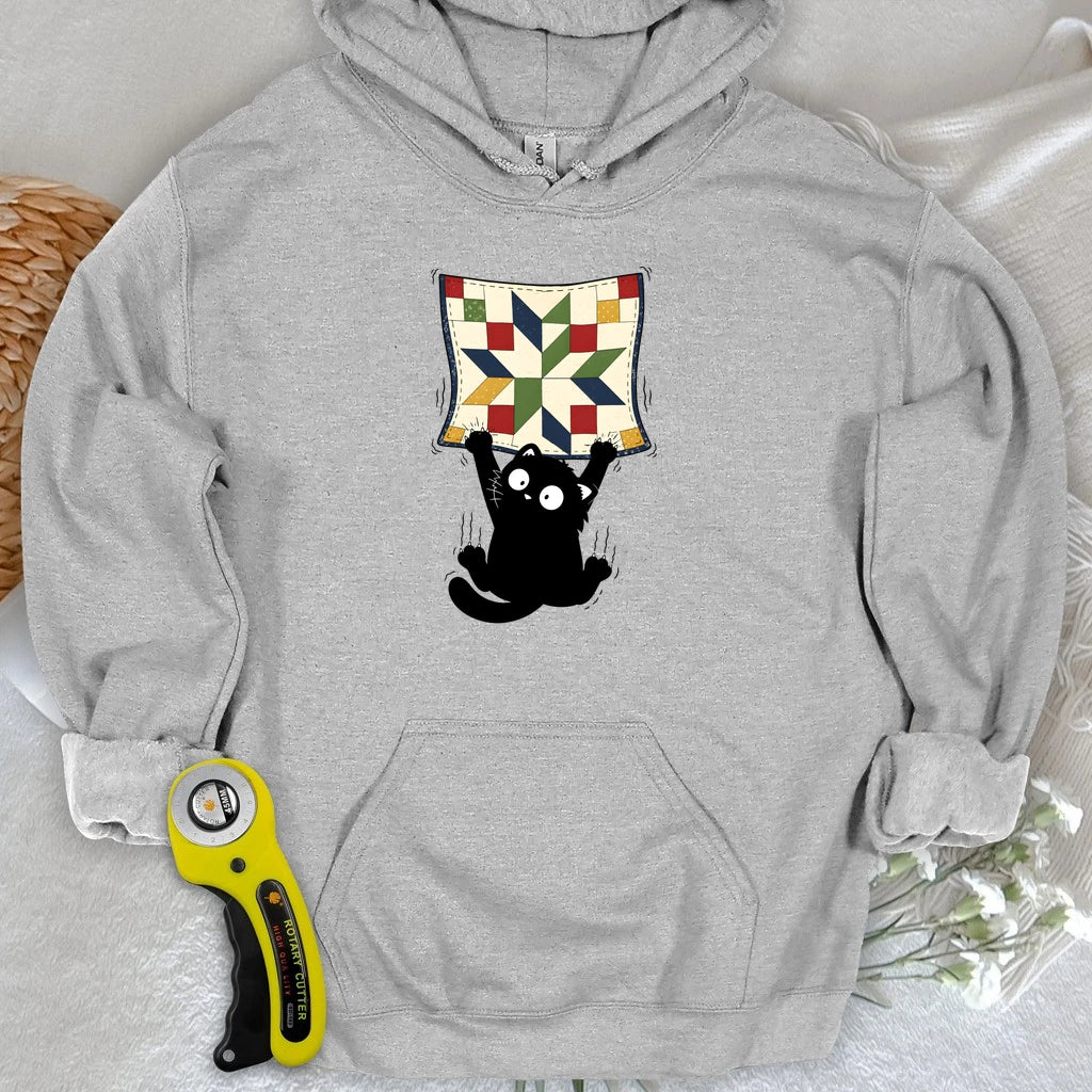 Clingy Quilt Cat Hoodie