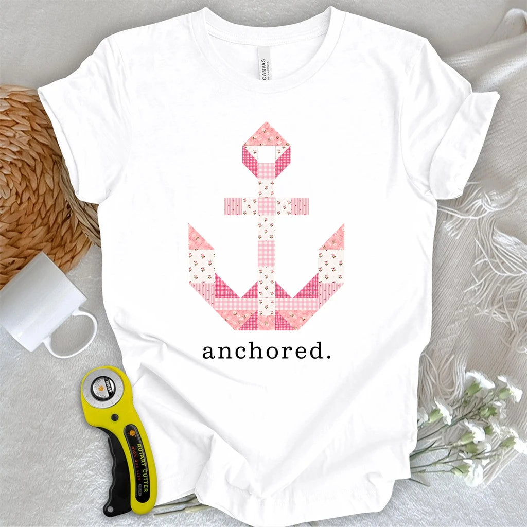 Hebrews 6:19 Patchwork Anchor T-shirt