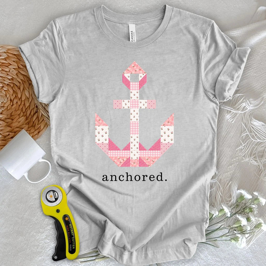 Hebrews 6:19 Patchwork Anchor T-shirt