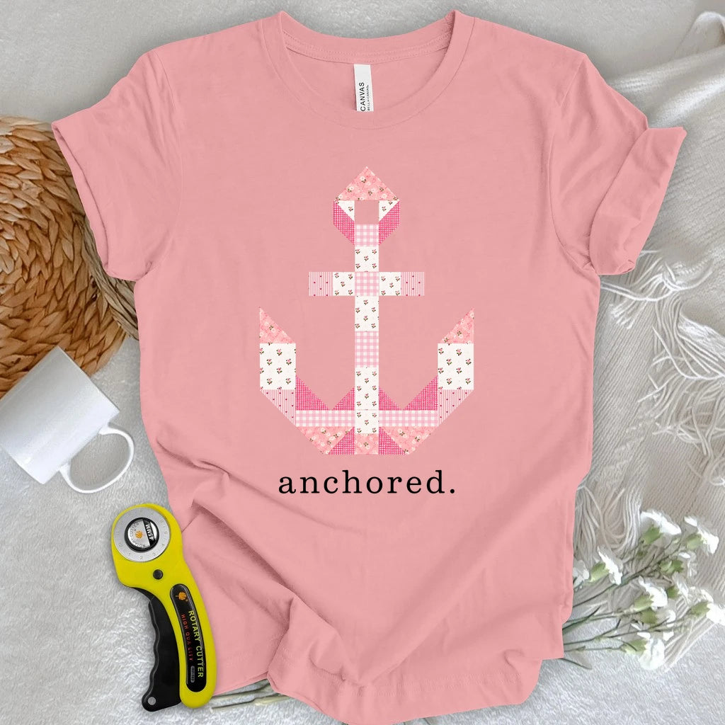 Hebrews 6:19 Patchwork Anchor T-shirt
