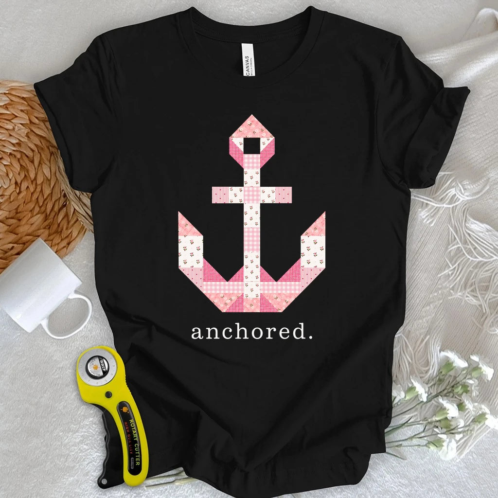 Hebrews 6:19 Patchwork Anchor T-shirt