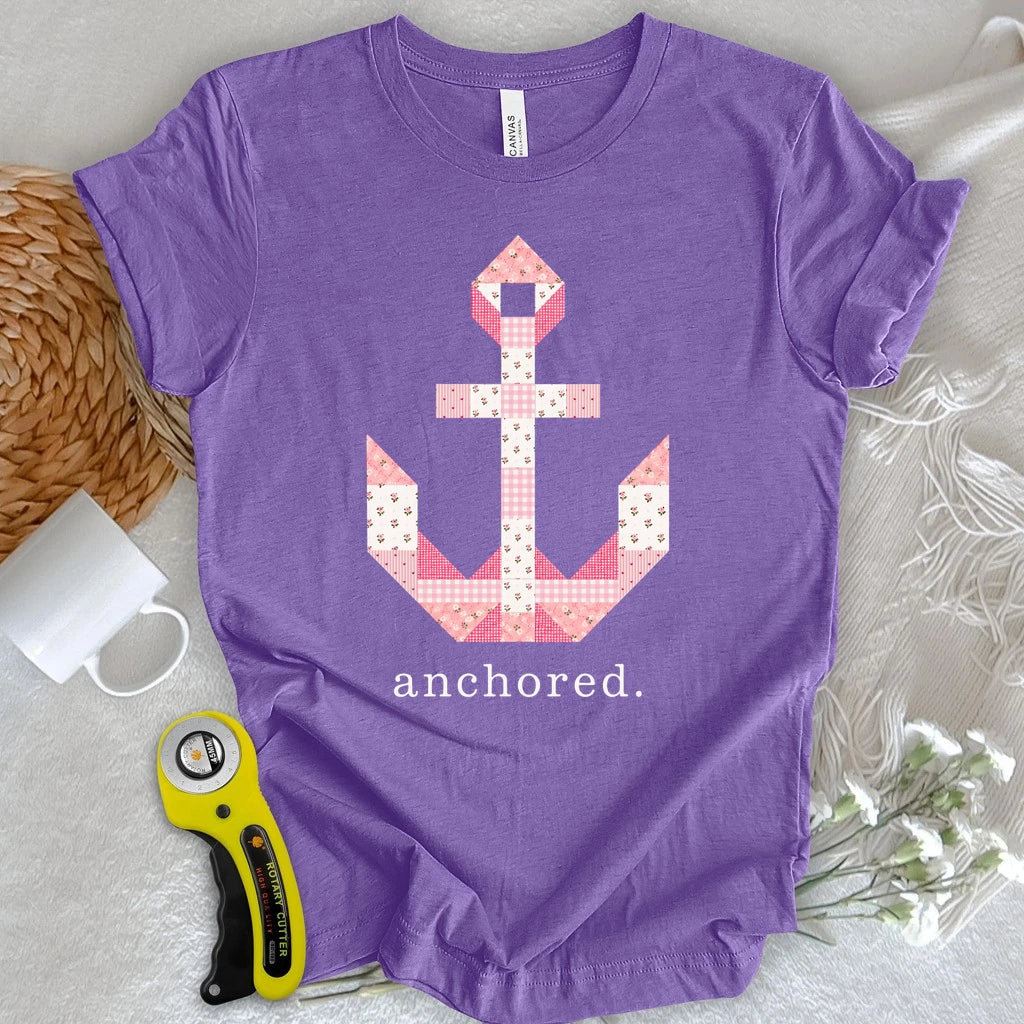 Hebrews 6:19 Patchwork Anchor T-shirt