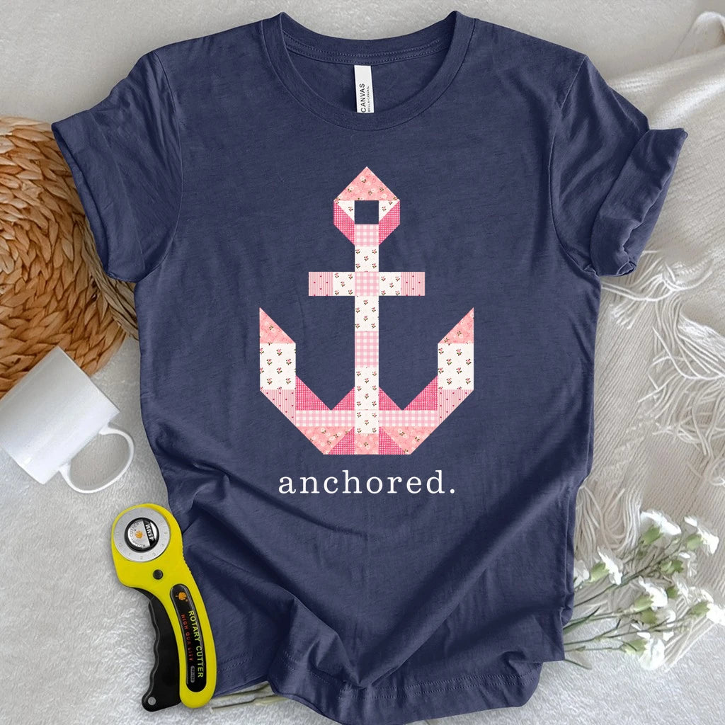 Hebrews 6:19 Patchwork Anchor T-shirt