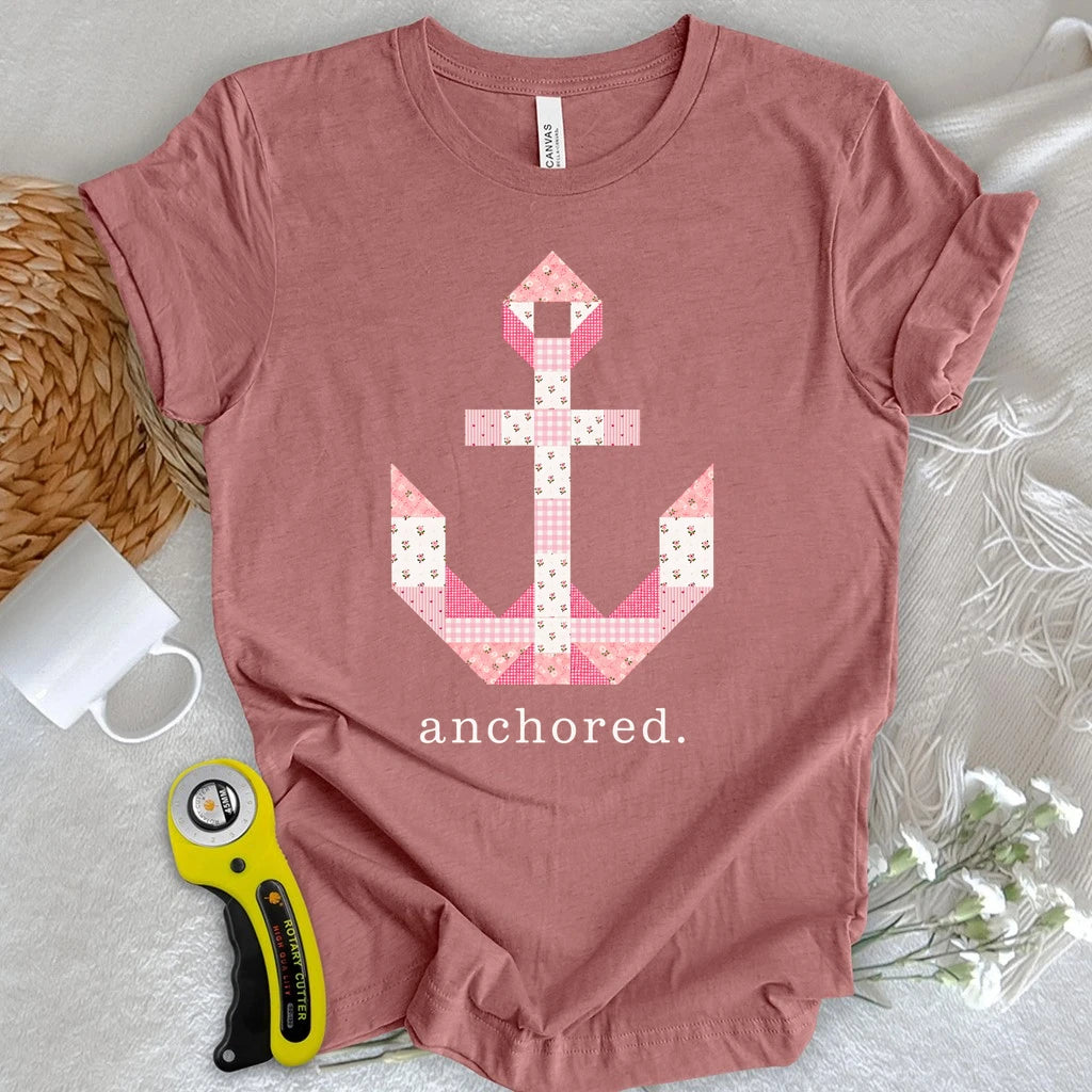 Hebrews 6:19 Patchwork Anchor T-shirt