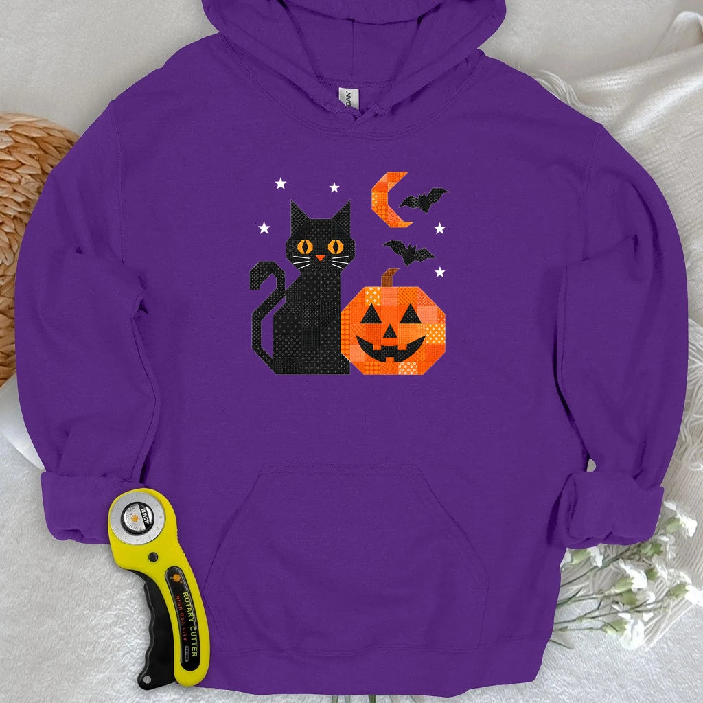 Patchwork Cat & Pumpkin Hoodie