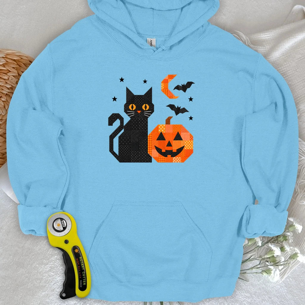 Patchwork Cat & Pumpkin Hoodie