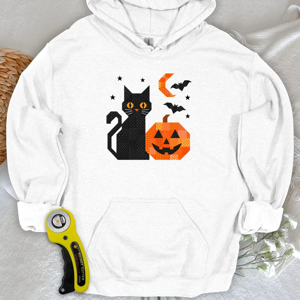 Patchwork Cat & Pumpkin Hoodie