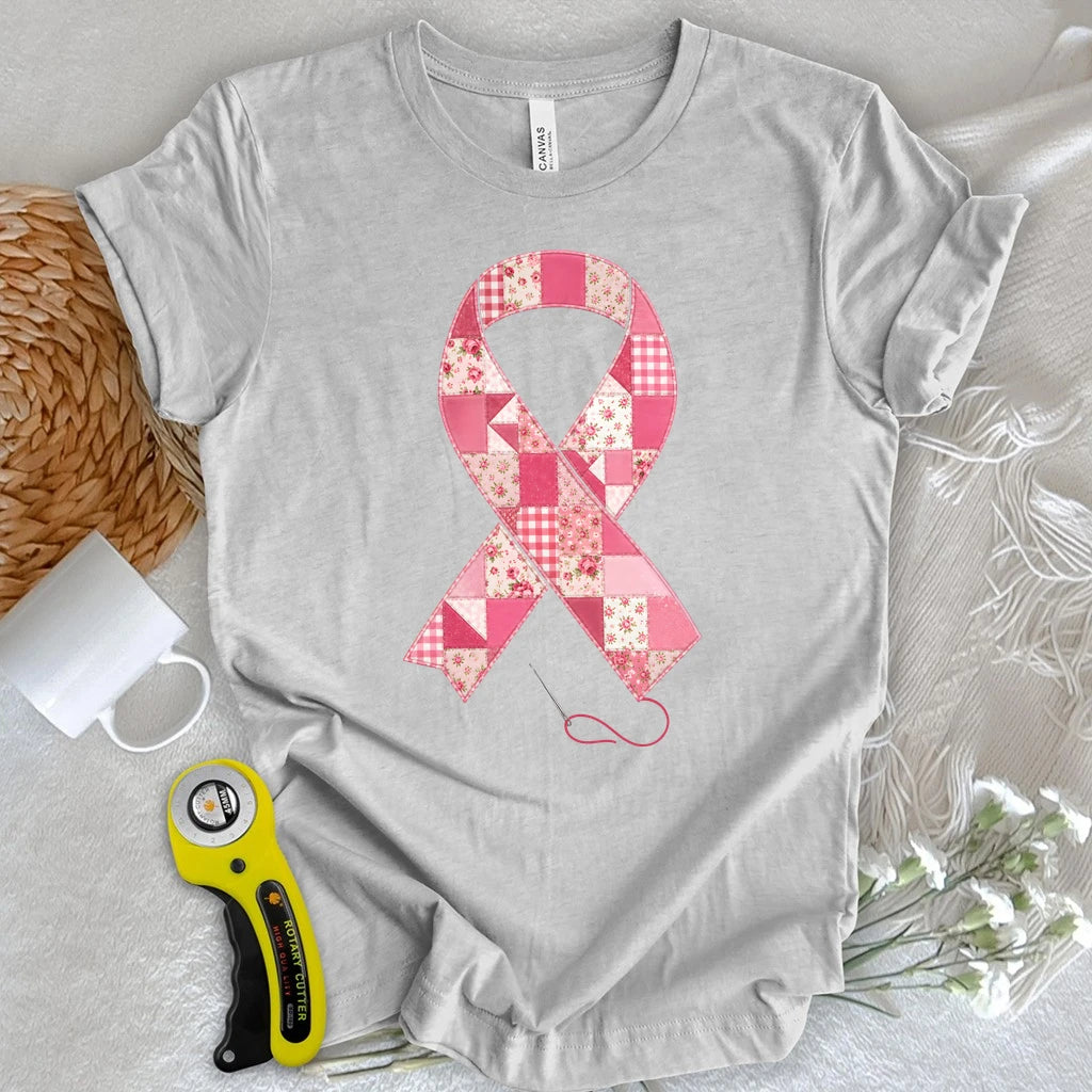 Patchwork Pink Ribbon T-shirt