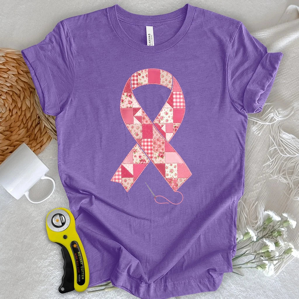 Patchwork Pink Ribbon T-shirt