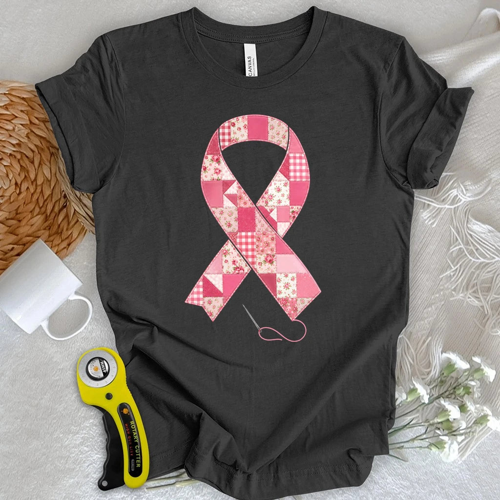 Patchwork Pink Ribbon T-shirt