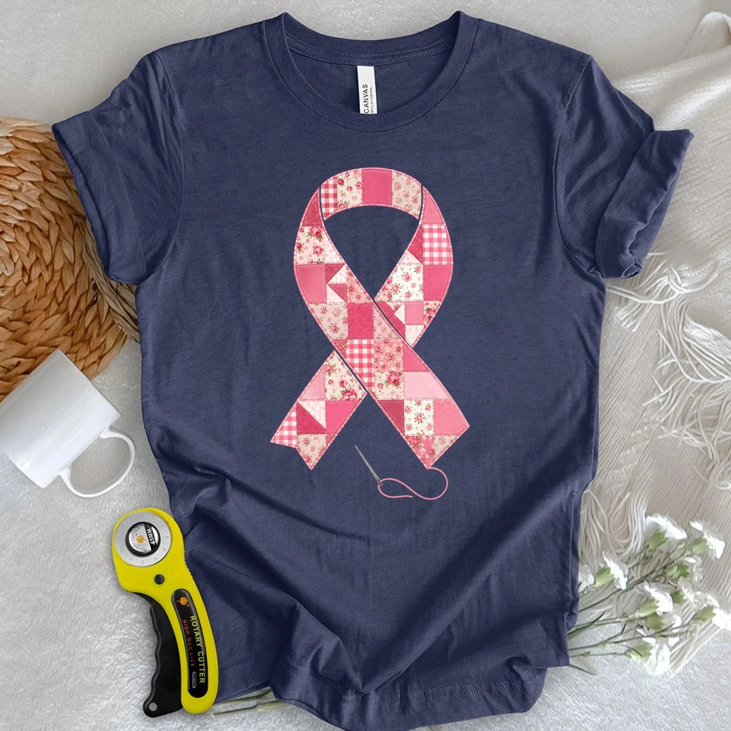 Patchwork Pink Ribbon T-shirt