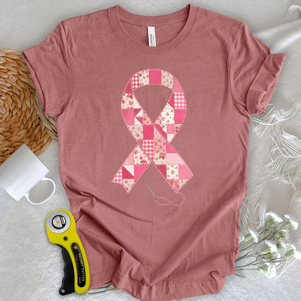 Patchwork Pink Ribbon T-shirt