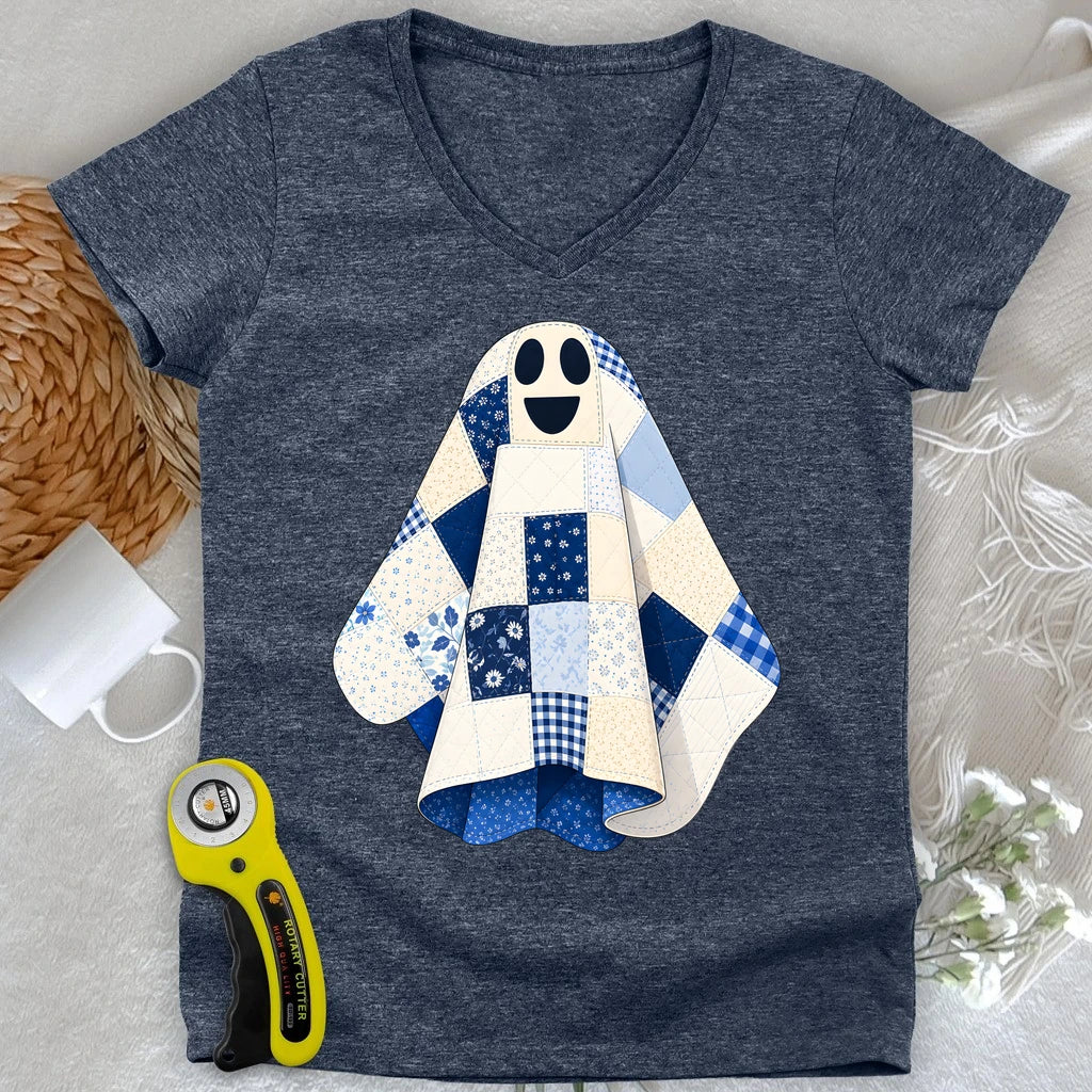 The Little Quilted Ghost Lady V-neck