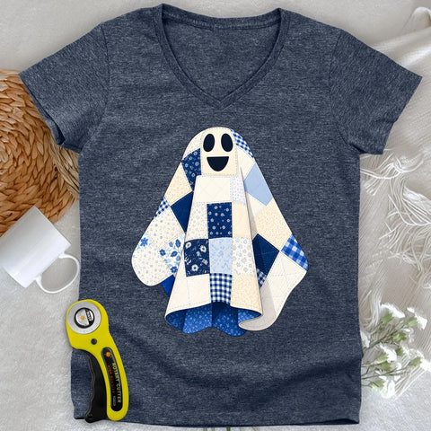 Maglia donna con scollo a V The Little Quilted Ghost