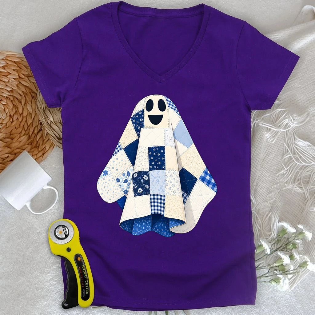 The Little Quilted Ghost Lady V-neck