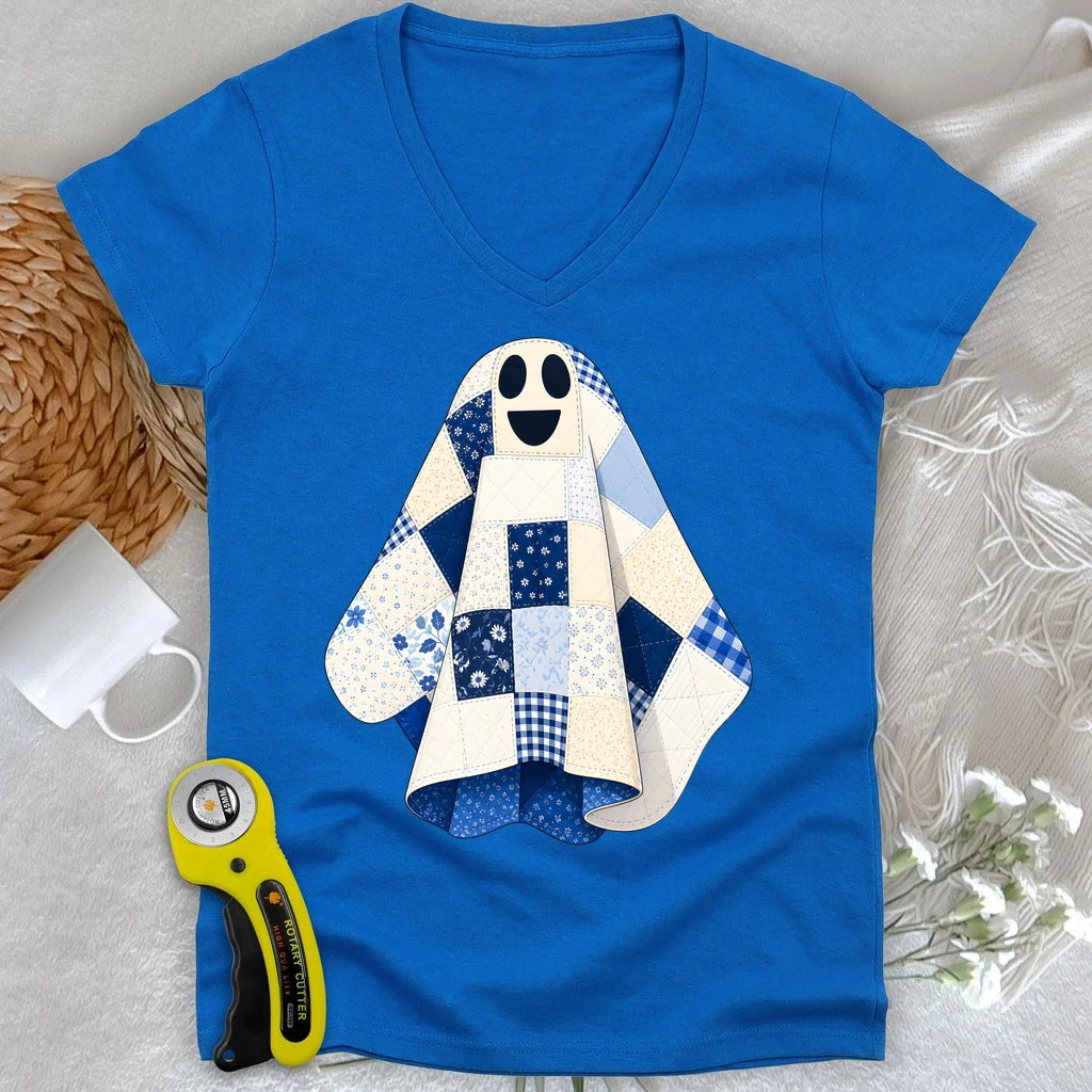 The Little Quilted Ghost Lady V-neck