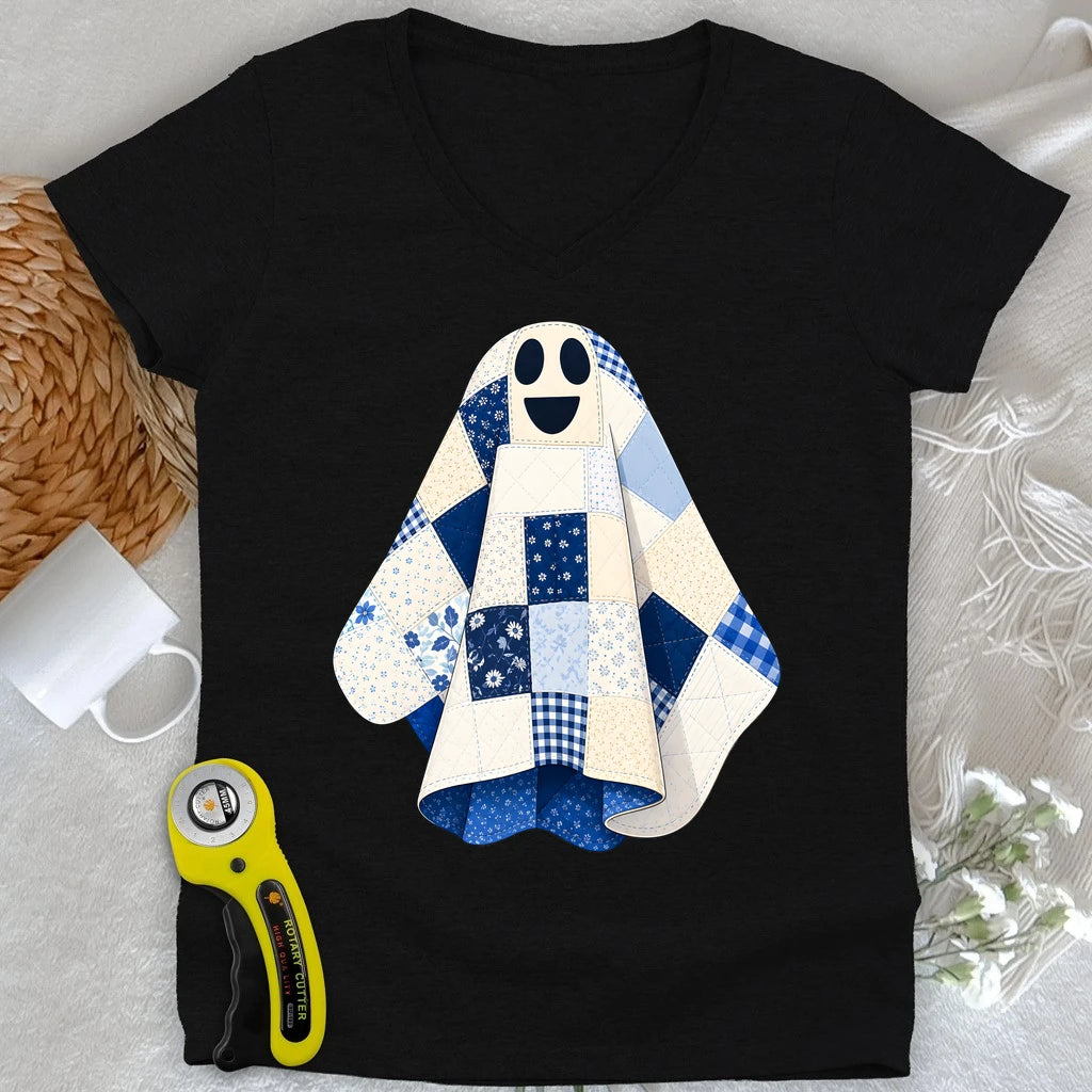 The Little Quilted Ghost Lady V-neck