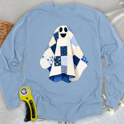 T-shirt a maniche lunghe Il piccolo fantasma trapuntato
