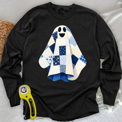 T-shirt a maniche lunghe Il piccolo fantasma trapuntato