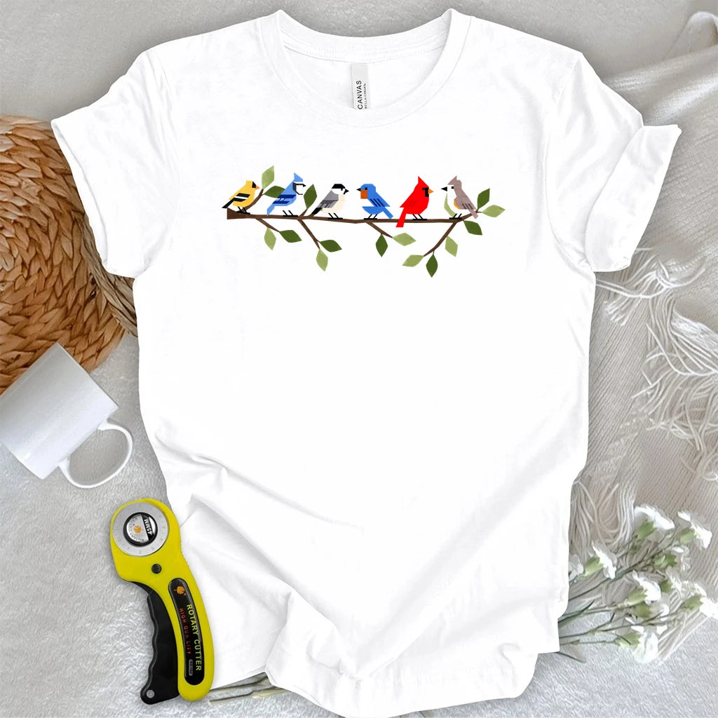 Patchwork Bird Retreat T-shirt