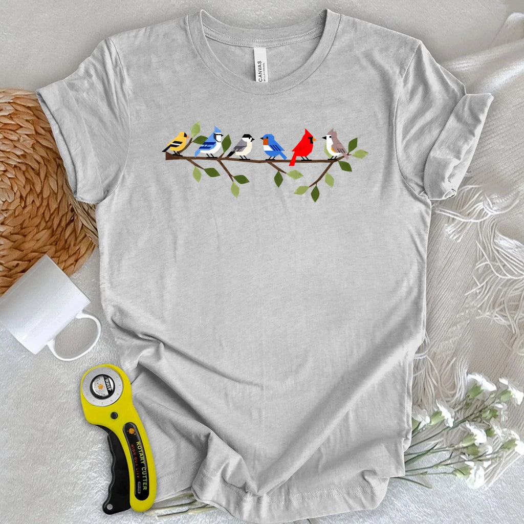 Patchwork Bird Retreat T-shirt