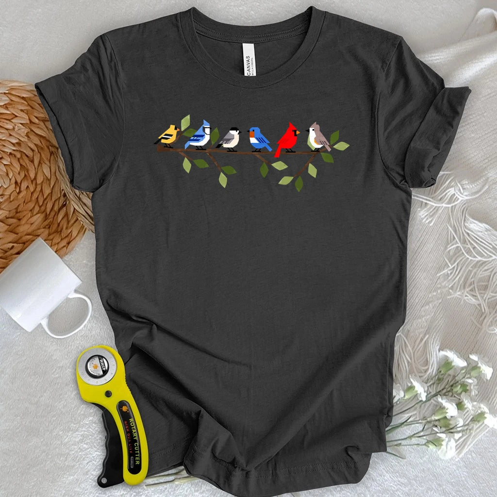 Patchwork Bird Retreat T-shirt