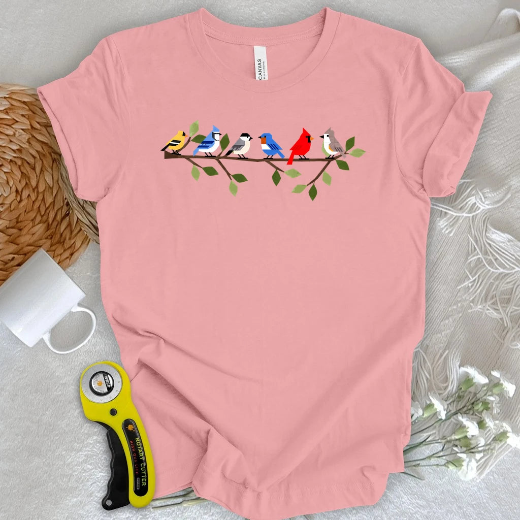 Patchwork Bird Retreat T-shirt