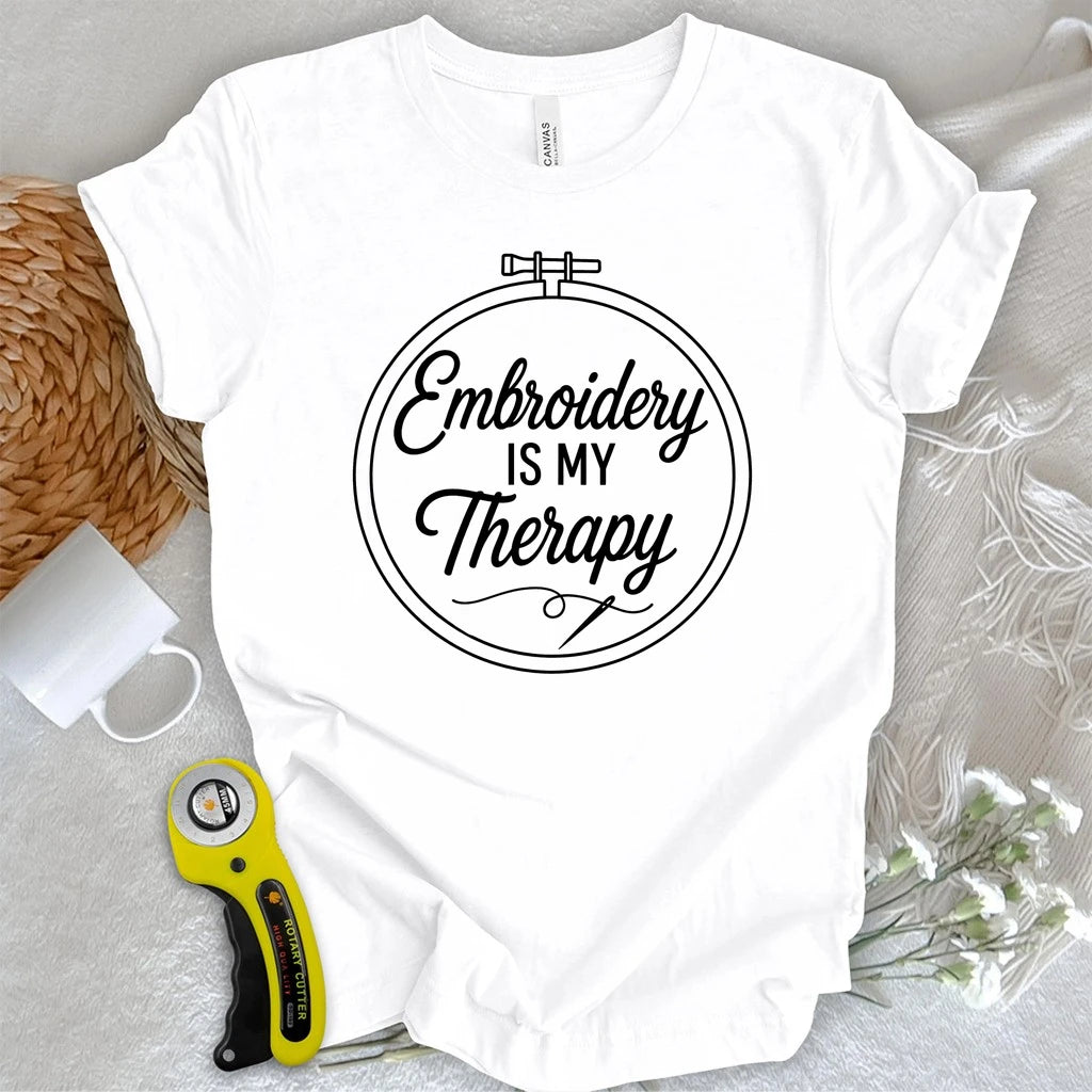 Embroidery Is My Therapy T-shirt